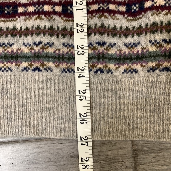 J.crew 100% Lamb Wool Print Pattern Knit Sweater Sz Medium - Picture 5 of 14